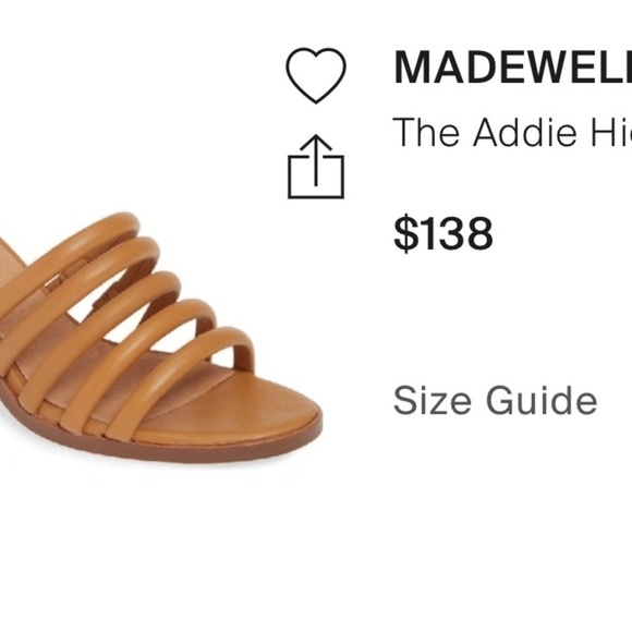 Madewell The Addie High Heels Leather Mule Slip On Sandals - Picture 2 of 9